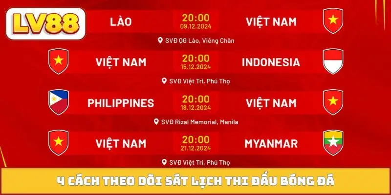 4 cách theo dõi sát lịch thi đấu bóng đá