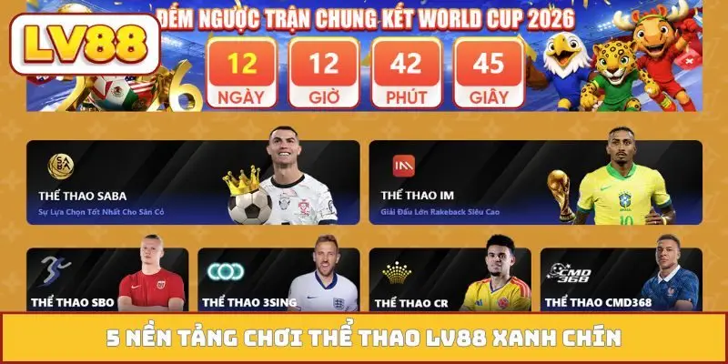 5 nền tảng chơi thể thao LV88 xanh chín